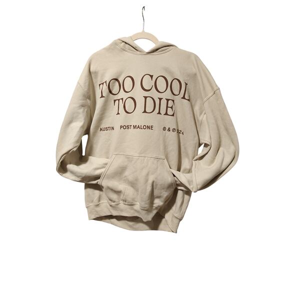 Universal Music Authentic Post Malone Too Cool To Die Cream Concert Hoodie Sz L - Picture 2 of 6
